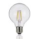 Lampadina Globo LED, filamento a vista, E27, 8W, 220Vac, Luce Naturale, Dimmerabile