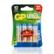 4 Batterie Gp Ultra Plus Alkalina, 1.5V, 15Aup/Lr6, Stilo AA, Blister