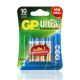 Batteria Gp Ultra Plus Alkalina, 1.5V, 24Aup/Lr03, Ministilo AAA, Blister