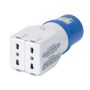 GEWISS Adattatore da industriale a civile, 1 Spina 2P+T 16A 230V e 2 prese 2P+T bivalenti P17/11 GW64211