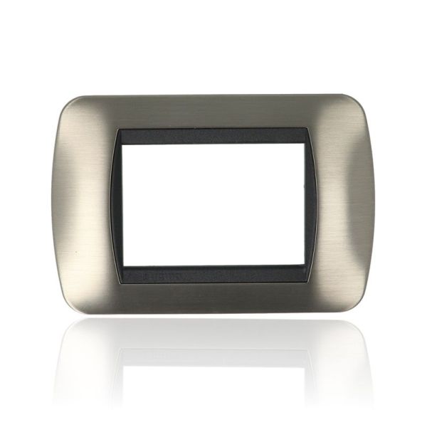 BTICINO L4803ACS - Living Int - Placca 3P Acciaio Spazzolato