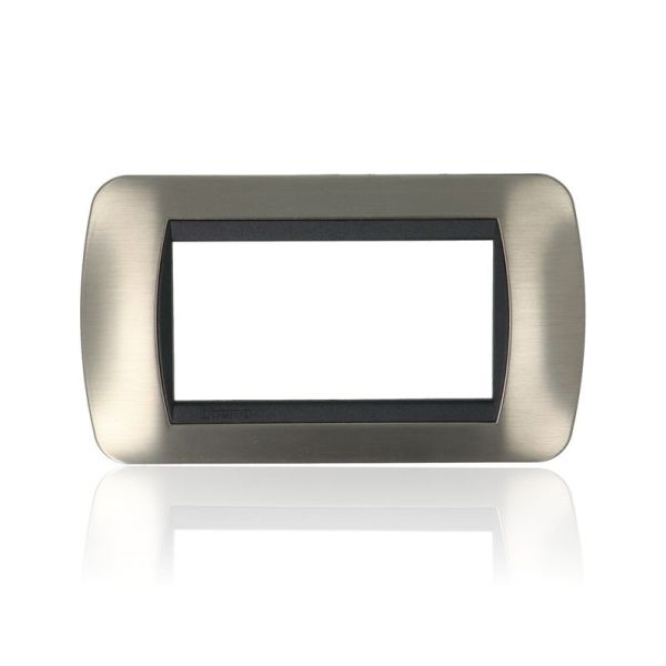 BTICINO L4804ACS - Living Int - Placca 4P Acciaio Spazzolato