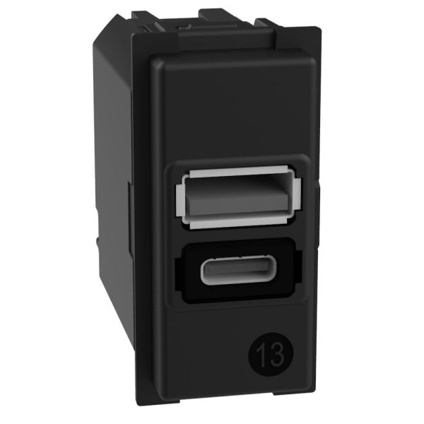 BTICINO K4191AC - Caricatore USB con una porta tipo A e una tipo C - 15W