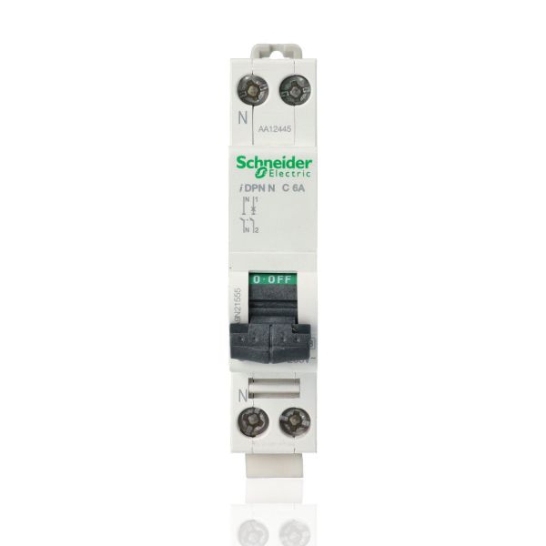 SCHNEIDER A9N21555 - Interruttore magnetotermico iPDN 1P+N C 6A 6000A