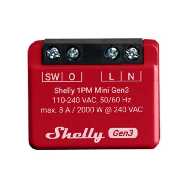 Shelly Mini 1PM Gen3 - Interruttore Wi-Fi con Wattmetro