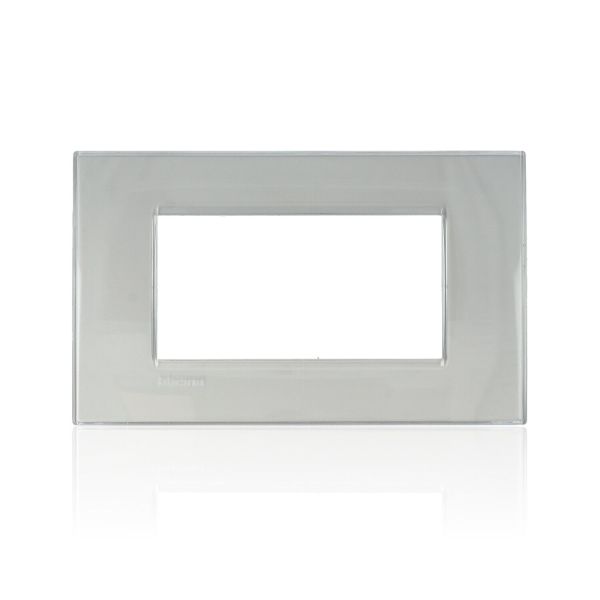 BTICINO LNA4804KG - Placca Quadra 4 Moduli - Grigio Ghiaccio - LivingLight