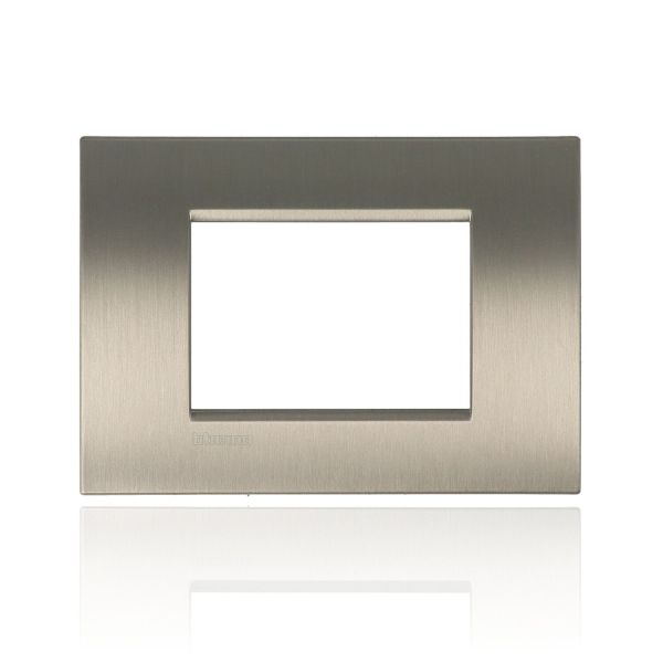 BTICINO LNA4804ACS - Placca quadra Livinglight 4 moduli acciaio spazzolato