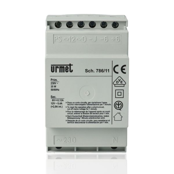 Alimentatore citofonico base con generatore di nota (230 Vca)