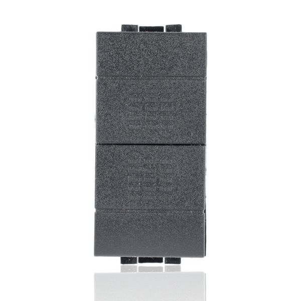 BTICINO L4036 - Pulsante Doppio (1P/No)+(1P/No) 10A 250 Vac - Antracite - LivingLight