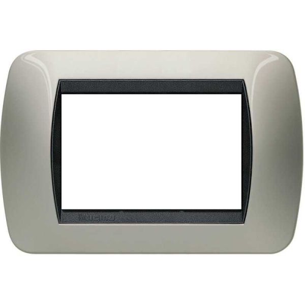 BTICINO L4803TC - Placca 3 moduli - titanio chiaro - materiale metallo