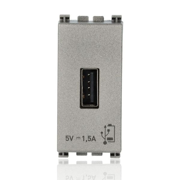VIMAR 19292.M - Unita alimentazione USB 5V1,5A 1 modulo, Arke Metal