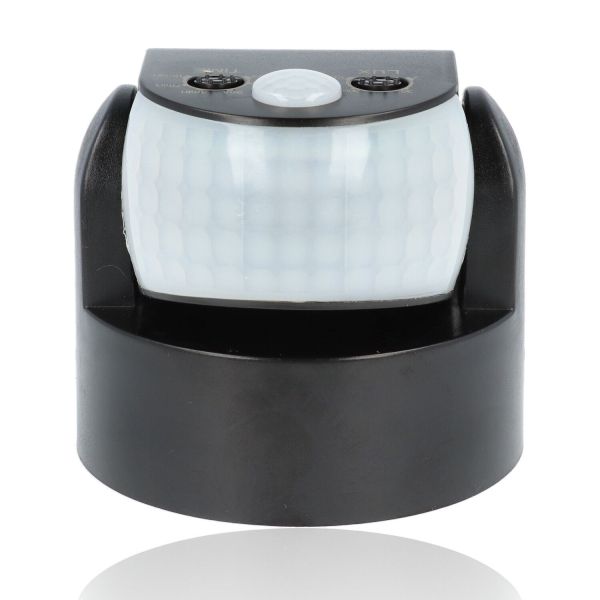 Rilevatore di presenza ad infrarossi da parete IP65 180°/360° - Nero