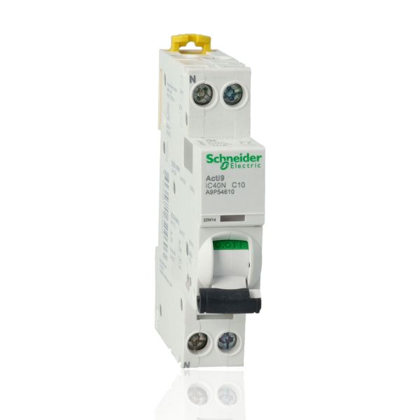 SCHNEIDER A9P54610 - Interruttore magnetotermico iC40N 1P+N C 10A 6000A