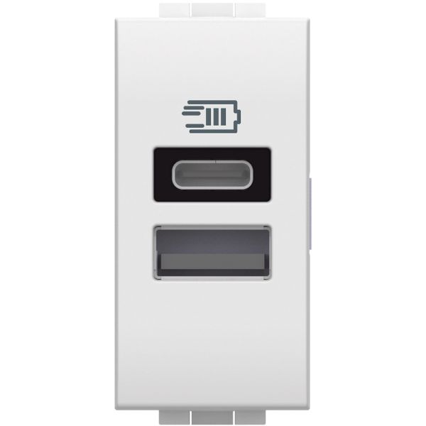 BTICINO N4191AC - Caricatore USB tipo A e C con tensione 5 Vdc