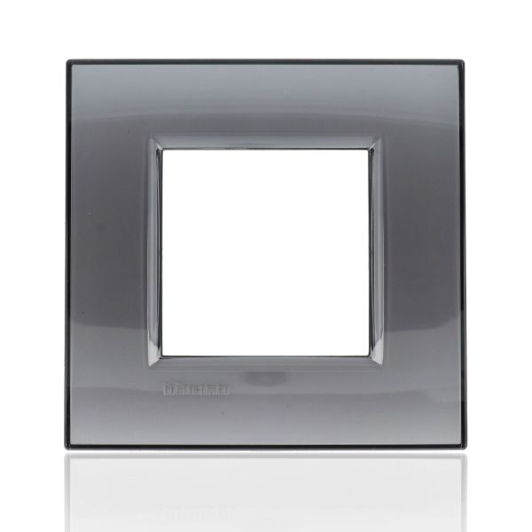 BTICINO LNA4802KF - placca quadra 2 moduli - fumo di londra