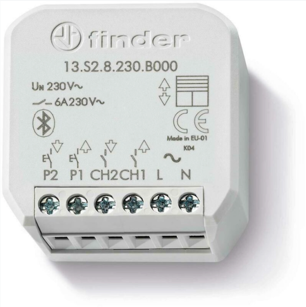 FINDER 13228230B000 - Rele Multifunzione Connesso 2 Canali Da Incasso Yesly