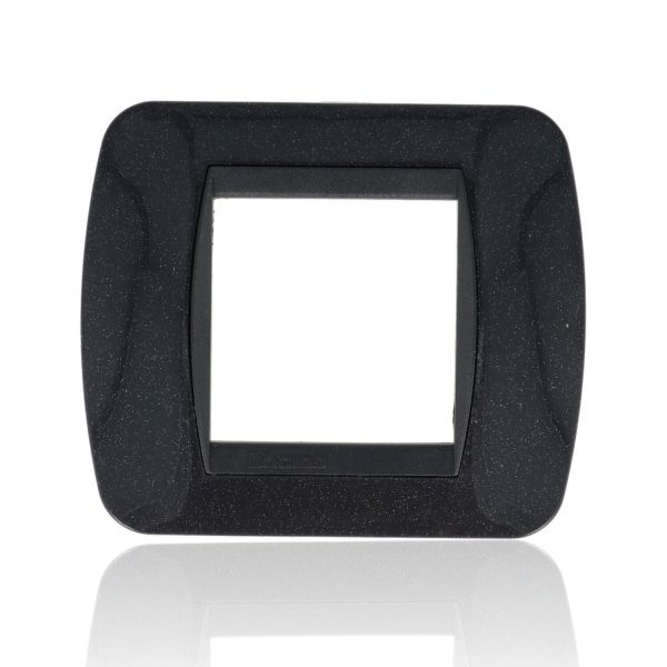 BTICINO L4802PA - placca 2 moduli - acciaio scuro