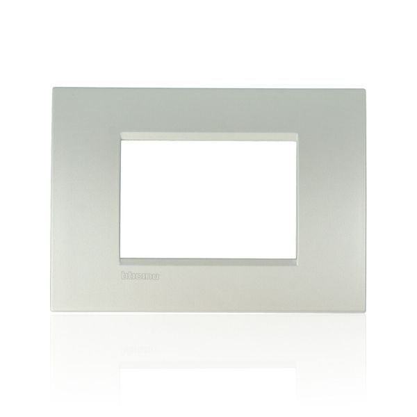 BTICINO LNA4803AG - Placca Quadra 3 Moduli - Argento - LivingLight