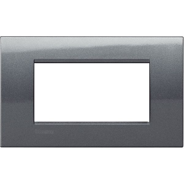 BTICINO LNA4804AC - Placca Acciaio 4 Posti Quadra Bticino Living