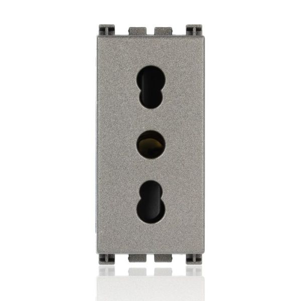 VIMAR 19203.M - Presa bipasso 2P+T 16A P17/11 Metal (Arke)
