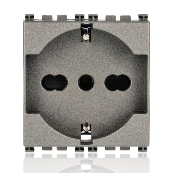 VIMAR 19210.M - Presa 2P+T 16A universale Metal (Arke)