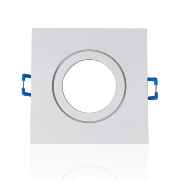 Porta faretto quadrato da incasso mis.91x91mm, diam.60mm, Bianco (senza portalampada)