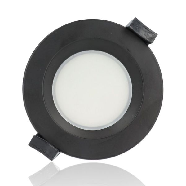 Faretto LED rotondo da incasso diam.85mm, 7W, 220Vac, con regolazione temperatura luce (Calda - Naturale - Fredda) - Nero