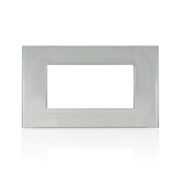 BTICINO LNA4804KG - Placca Quadra 4 Moduli - Grigio Ghiaccio - LivingLight