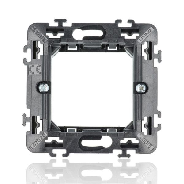 BTICINO L4702G - Supporto Per Placche Living International - Fissaggio Con Graffette - 2 Moduli - LivingLight