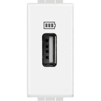 BTICINO N4285C1 - Caricatore USB con tensione 5 Vd.c. - alimentazione 230 Va.c. - 1 modulo - Bianco