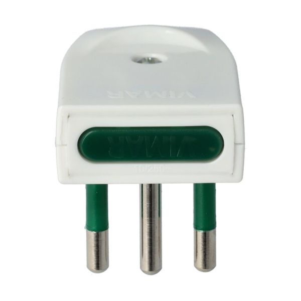 VIMAR 00203.B - Spina 2P+T10A con spinotti orientabili, tipo S11-SPB11, bianca