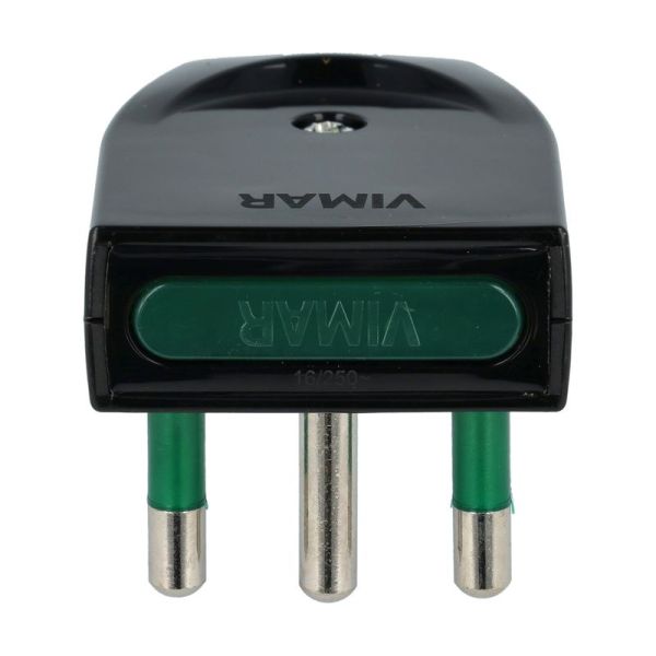 VIMAR 00204 - Spina 2P+T16A con spinotti orientabili, di tipo S17-SPB17, nera
