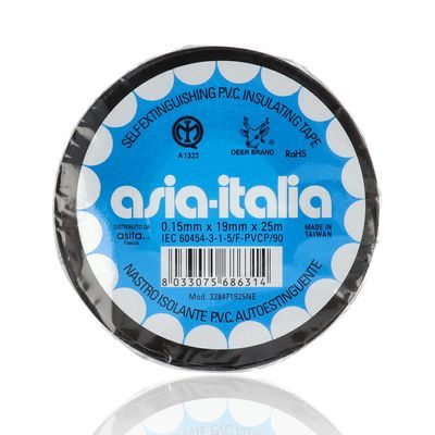 Nastro isolante PVC 19mm - 0.15mmX19mmX25m IMQ - Nero