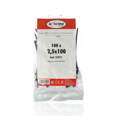 Fascette in nylon 100x25 - 100pz. Colore nero