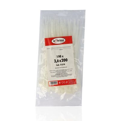 Fascette in nylon 200x3,6 - 100pz. Color neutro