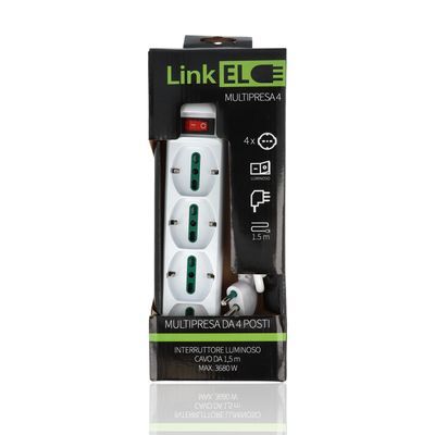 Multipresa 4 posti universale con interruttore