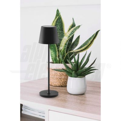 Lampada LED ricaricabile da tavolo - nera