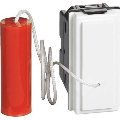 BTICINO KW4033 - Pulsante a tirante 10 A 250 Va.c. 1 P (NO) e 1 P (NC) - 1 modulo, Bianco