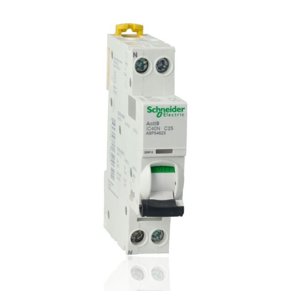 SCHNEIDER A9P54625 - Interruttore magnetotermico iC40N 1P+N C 25A 6000A