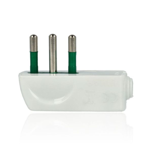 VIMAR 00206.B - Spina 2P+T 10A di tipo SPA11 con spinotti orientati a 90°, bianca