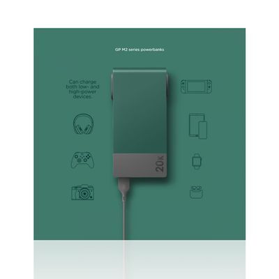 Power Bank in alluminio, 20.000mAh, Verde