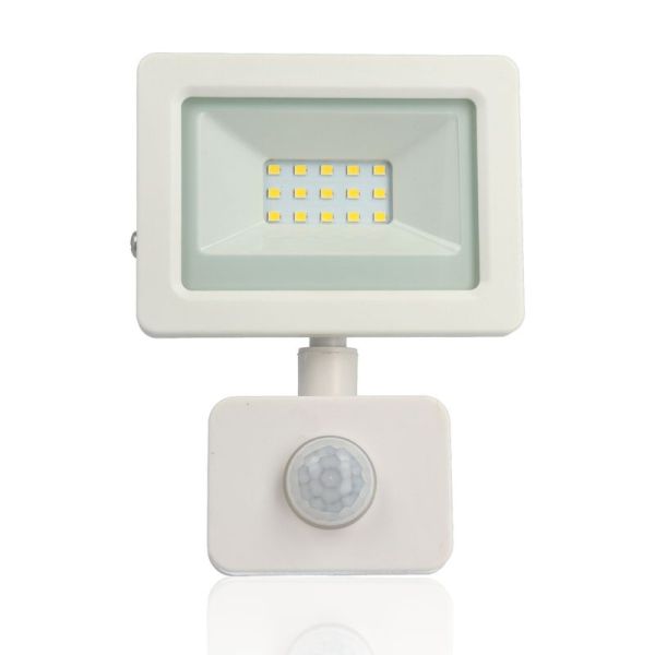 Proiettore LED con rilevatore di presenza, 10W, 220Vac, Luce Naturale, Bianco