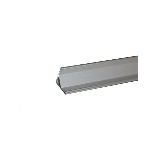 Profilo in alluminio angolare stondato 2mt, montaggio su superficie, Bianco