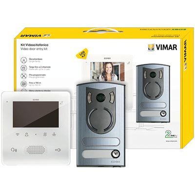 VIMAR 7559/M - Kit Video Citofono Mono Bi Famigliare Due Fili Plus Tab Vivavoce ELVOX