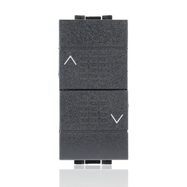 BTICINO L4037 - Pulsante Doppio (1P/No)+(1P/No) Interbloccato 10A 250 Vac - Antracite - LivingLight