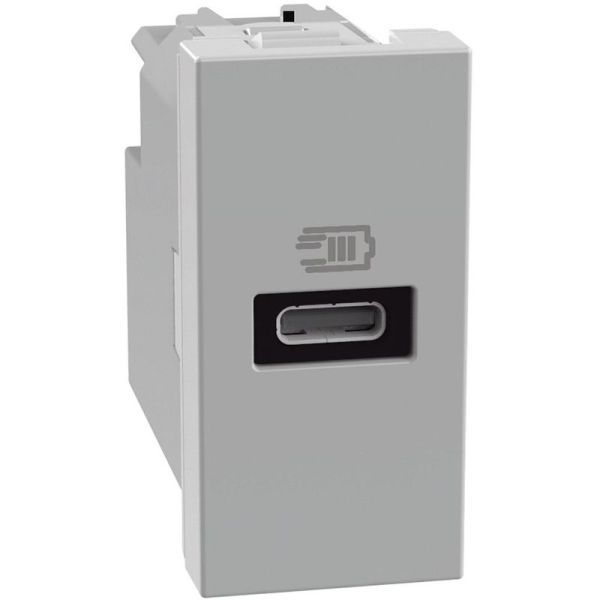 BTICINO JG4192C - MatixGO - Caricatore USB/C PD 1M - Grigio