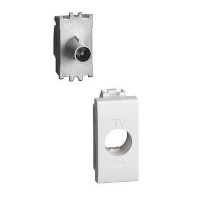 Presa coassiale passante 1 modulo attenuazione -14db - Bianco