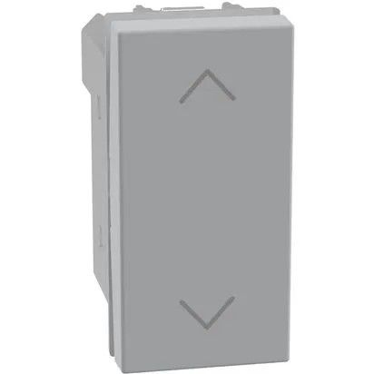 BTICINO JG4037N - Pulsante doppio 1P (NO) + 1P (NO) 10 A - 250Vac interbloccato - 1 modulo - grigio