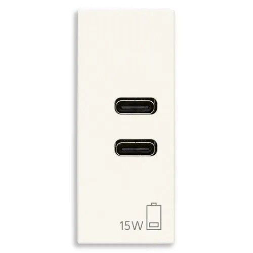 VIMAR 30292.CCB - Alimentatore USB C+C 15W 3A 5V bianco