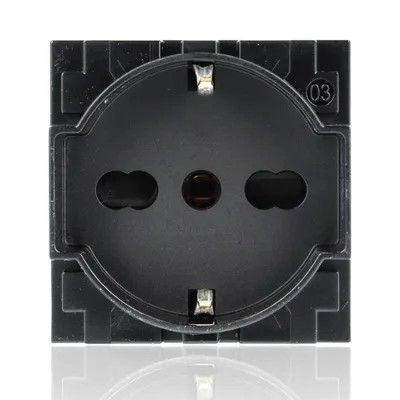 BTICINO KG4140A16_BOX - 10 pezzi - Presa Standard Tedesco E Bipasso 10/16A 250 V Ac  - Nero - Now